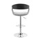 Armen Living Benson Adjustable Gray Faux Leather and Black Wood Bar Stool with Chrome Base LCBNBABLGR - alternate 7
